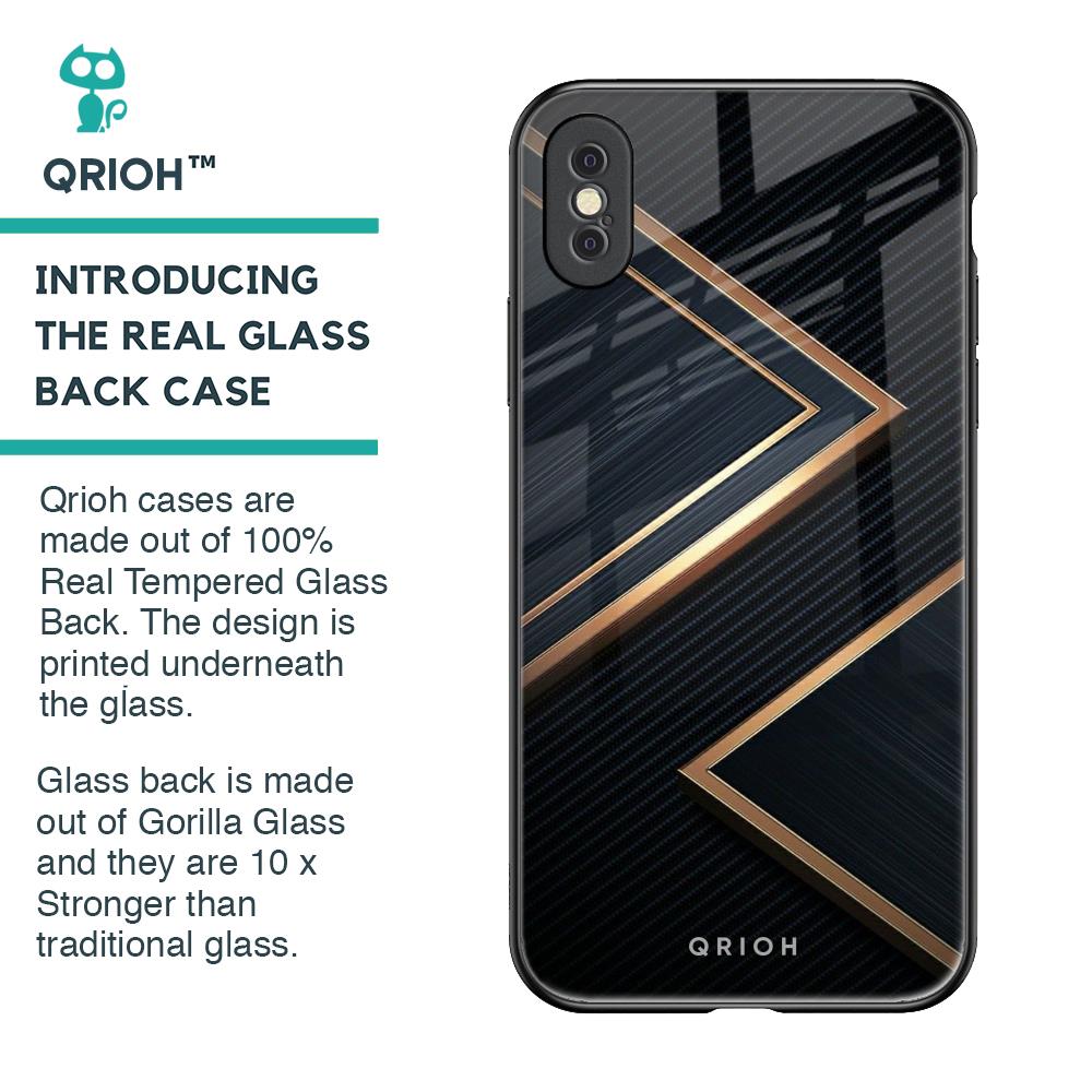 Sleek Golden & Navy Glass Case for iPhone XS Max