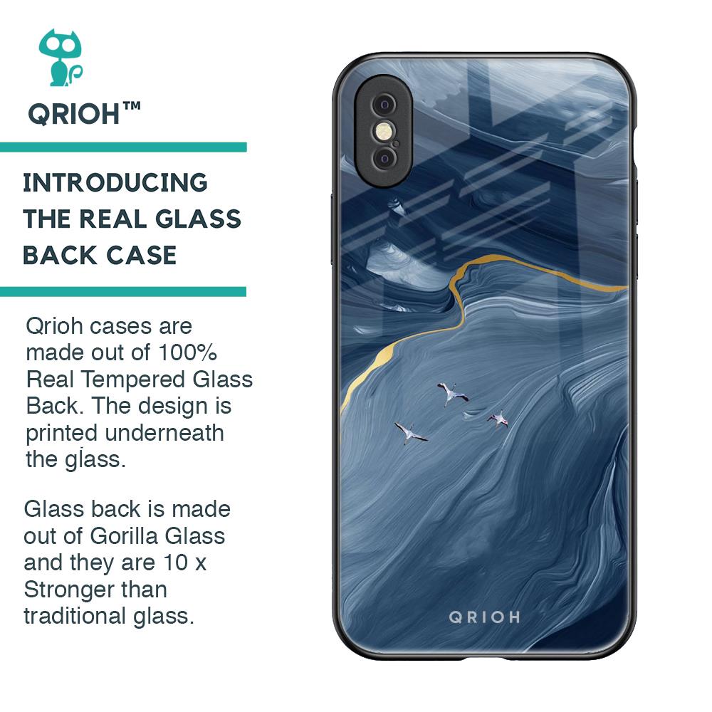 Deep Ocean Marble Glass Case for iPhone XS Max
