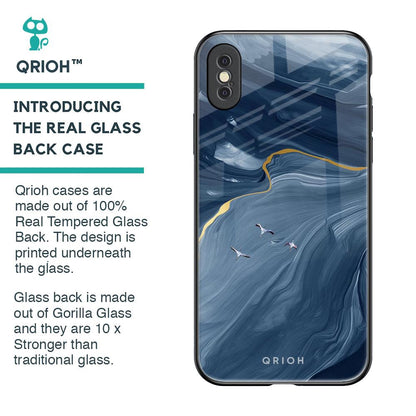 Deep Ocean Marble Glass Case for iPhone XS Max