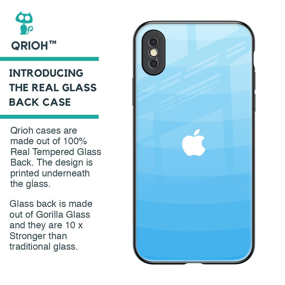 Wavy Blue Pattern Glass Case for iPhone XS Max
