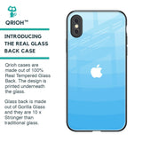 Wavy Blue Pattern Glass Case for iPhone XS Max