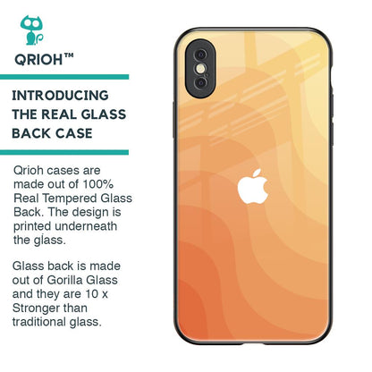 Orange Curve Pattern Glass Case for iPhone XS Max