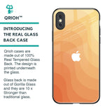 Orange Curve Pattern Glass Case for iPhone XS Max
