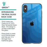 Blue Wave Abstract Glass Case for iPhone XS Max