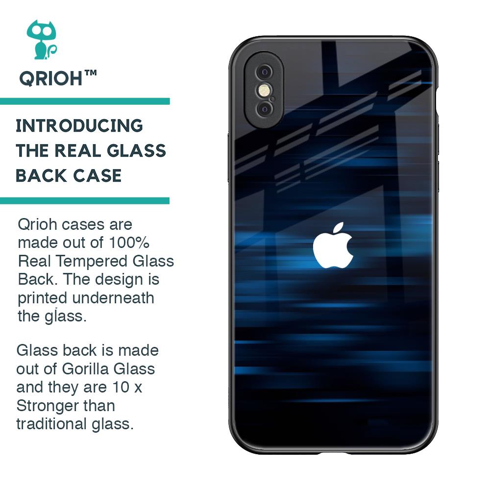 Blue Rough Abstract Glass Case for iPhone XS Max