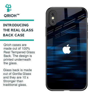 Blue Rough Abstract Glass Case for iPhone XS Max