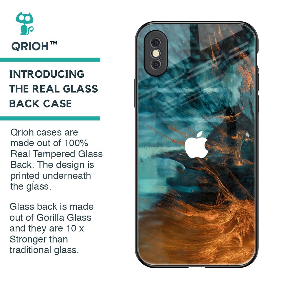 Golden Splash Glass Case for iPhone XS Max