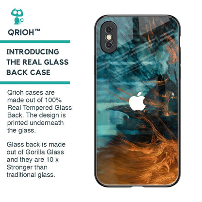 Golden Splash Glass Case for iPhone XS Max