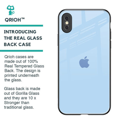 Pastel Sky Blue Glass Case for iPhone XS Max