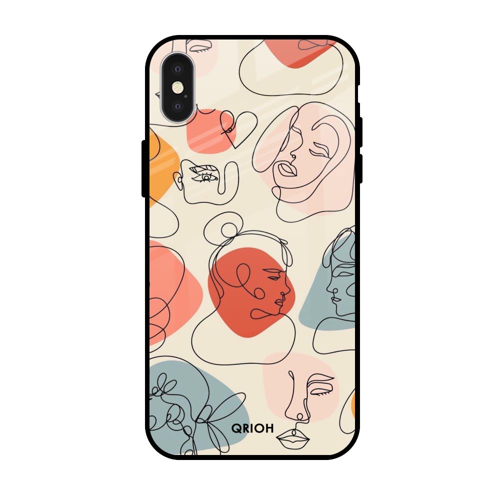 Abstract Faces Apple iPhone XS Max Glass Cases & Covers Online