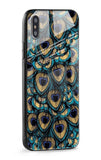 Peacock Feathers Glass case for iPhone XS Max