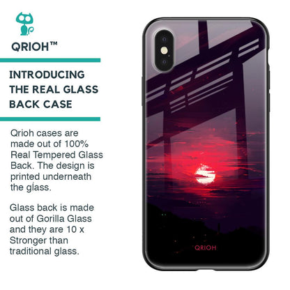 Morning Red Sky Glass Case For iPhone XS Max