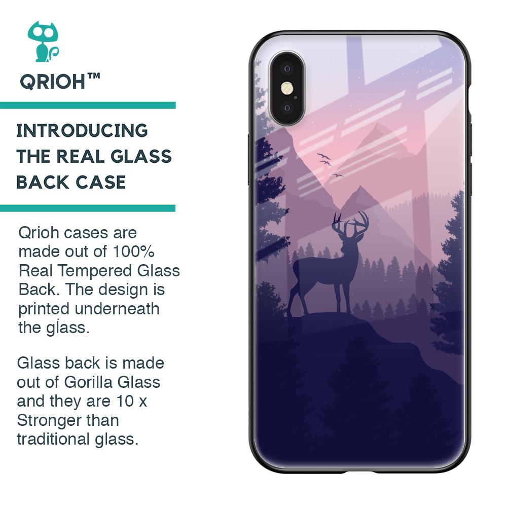 Deer In Night Glass Case For iPhone XS Max