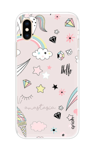 Unicorn Doodle iPhone XS Max Back Cover