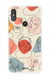 Abstract Faces Motorola One Power Back Cover