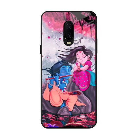 Radha Krishna Art OnePlus 6T Glass Back Cover Online