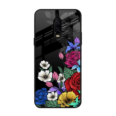 Rose Flower Bunch Art OnePlus 6T Glass Back Cover Online
