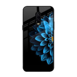 Half Blue Flower OnePlus 6T Glass Back Cover Online