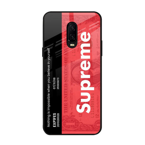 Supreme Ticket OnePlus 6T Glass Back Cover Online