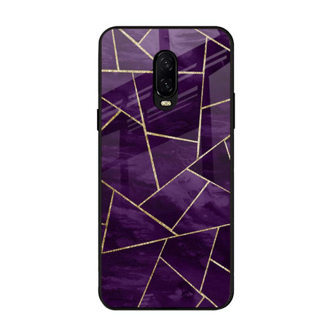 Geometric Purple OnePlus 6T Glass Back Cover Online