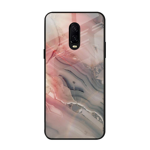 Pink And Grey Marble OnePlus 6T Glass Back Cover Online