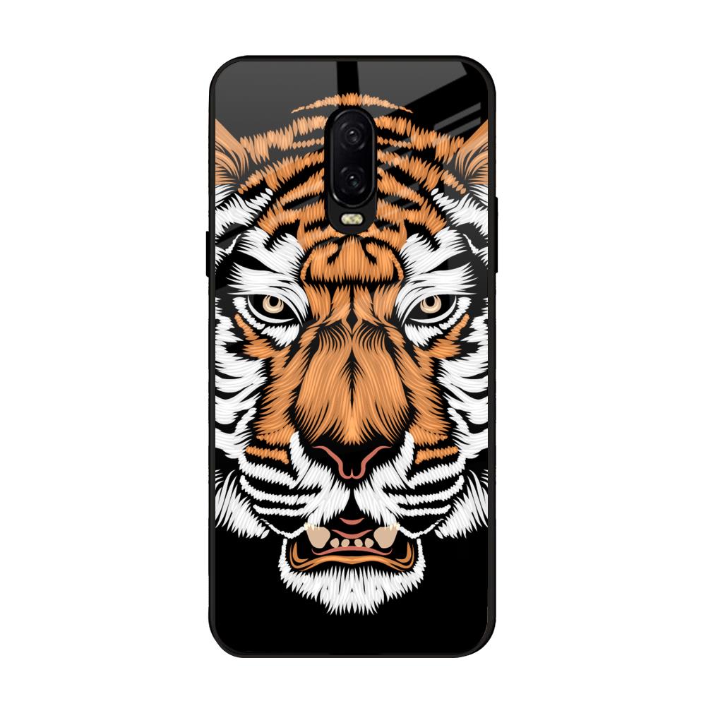 Angry Tiger OnePlus 6T Glass Back Cover Online