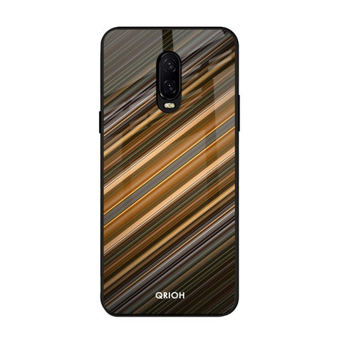 Diagonal Slash Pattern OnePlus 6T Glass Back Cover Online