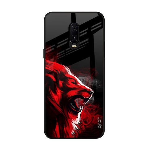 Red Angry Lion OnePlus 6T Glass Back Cover Online