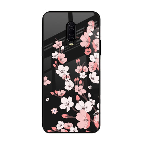 Black Cherry Blossom OnePlus 6T Glass Back Cover Online