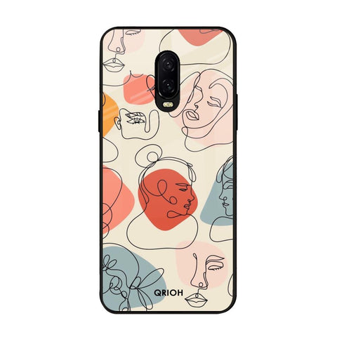 Abstract Faces OnePlus 6T Glass Back Cover Online