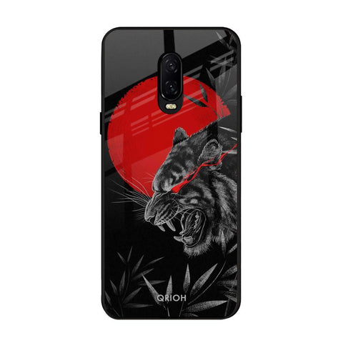 Red Moon Tiger OnePlus 6T Glass Back Cover Online