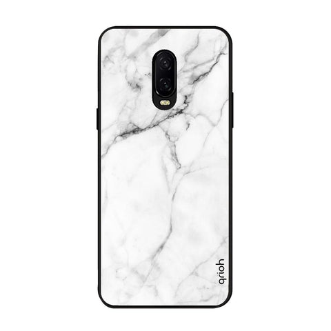 Modern White Marble OnePlus 6T Glass Back Cover Online