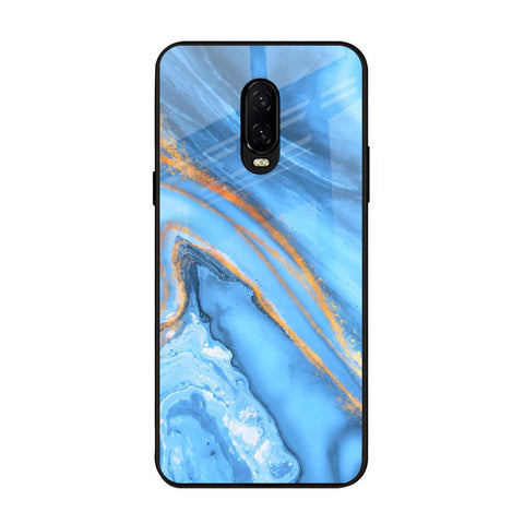 Vibrant Blue Marble OnePlus 6T Glass Back Cover Online