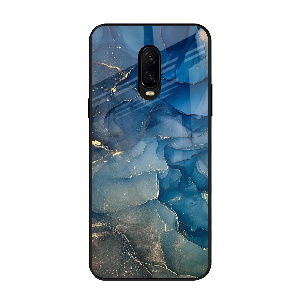 Blue Cool Marble OnePlus 6T Glass Back Cover Online