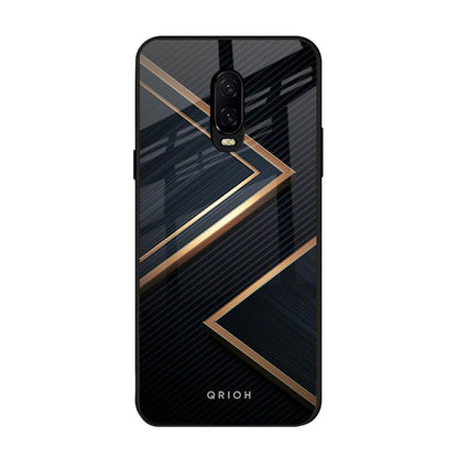 Sleek Golden & Navy OnePlus 6T Glass Back Cover Online
