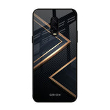 Sleek Golden & Navy OnePlus 6T Glass Back Cover Online