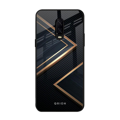 Sleek Golden & Navy OnePlus 6T Glass Back Cover Online