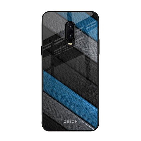 Multicolor Wooden Effect OnePlus 6T Glass Back Cover Online