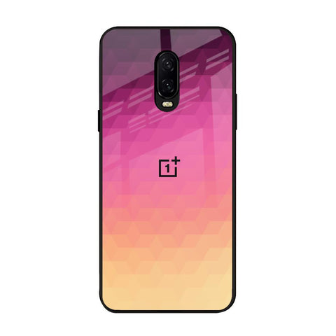 Geometric Pink Diamond OnePlus 6T Glass Back Cover Online