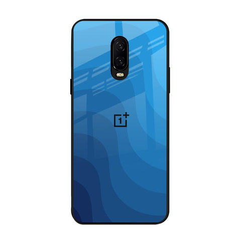 Blue Wave Abstract OnePlus 6T Glass Back Cover Online