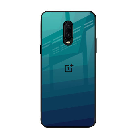 Green Triangle Pattern OnePlus 6T Glass Back Cover Online