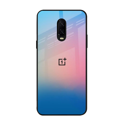 Blue & Pink Ombre OnePlus 6T Glass Back Cover Online