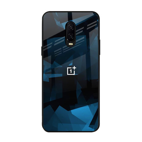 Polygonal Blue Box OnePlus 6T Glass Back Cover Online