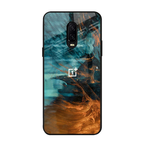 Golden Splash OnePlus 6T Glass Back Cover Online
