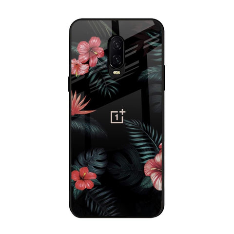 Tropical Art Flower OnePlus 6T Glass Back Cover Online