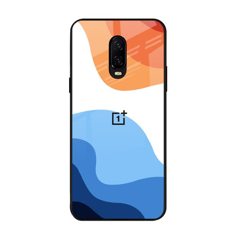 Wavy Color Pattern OnePlus 6T Glass Back Cover Online