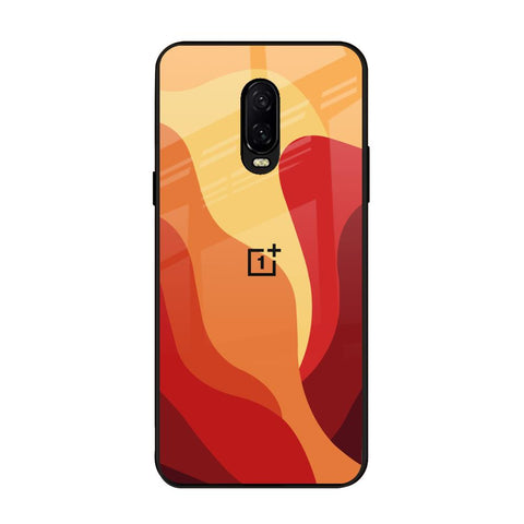 Magma Color Pattern OnePlus 6T Glass Back Cover Online