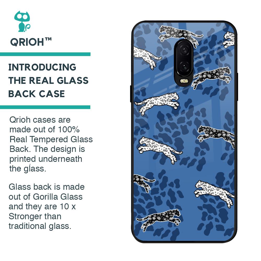 Blue Cheetah Glass Case for OnePlus 6T