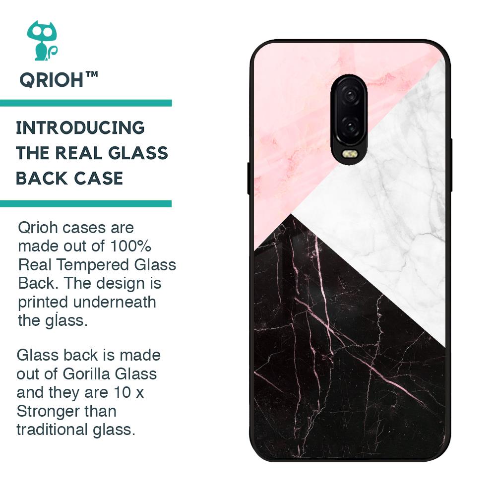 Marble Collage Art Glass Case For OnePlus 6T