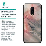 Pink And Grey Marble Glass Case For OnePlus 6T